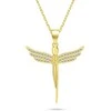 Brilio Silver Brilio Sidabrinis Charming auksinis-plated Angel pakabukas with zircons NCL132Y