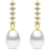 Brilio Silver Brilio Sidabrinis Charming auksinis-plated earrings with pearl and zircons EA950Y