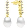 Brilio Silver Brilio Sidabrinis Charming auksinis-plated earrings with pearl and zircons EA950Y