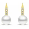Brilio Silver Gold-plated jewelry set with zircons and pearls SET291Y (pendant, earrings)