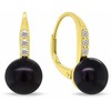 Brilio Silver Gold-plated set with dark pearls and zircons SET291YBC (pendant, earrings)