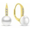 Brilio Silver Gold-plated jewelry set with zircons and pearls SET291Y (pendant, earrings)