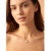 Brilio Silver Charming auksinis-plated pakabukas Baltas Clover NCL222Y