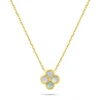 Brilio Silver Charming auksinis-plated pakabukas Baltas Clover NCL222Y