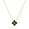 Brilio Silver Charming auksinis-plated pakabukas Juodas Clover NCL222YBC