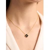 Brilio Silver Charming auksinis-plated pakabukas Juodas Clover NCL222YBC