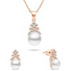 Brilio Silver Brilio Sidabrinis Gold-plated jewelry set with real pearls SET238R (pakabukas, pendant, earrings)