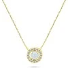 Brilio Silver Gold-plated jewelry set with zircons and baltas opals SET225Y (pakabukas, earrings)