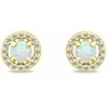 Brilio Silver Gold-plated jewelry set with zircons and baltas opals SET225Y (pakabukas, earrings)