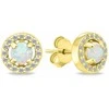 Brilio Silver Gold-plated jewelry set with zircons and baltas opals SET225Y (pakabukas, earrings)