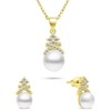 Brilio Silver Brilio Sidabrinis Gold-plated jewelry set with real pearls SET238Y (pakabukas, pendant, earrings)