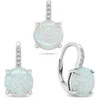 Brilio Silver Brilio Sidabrinis Sidabrinis jewelry set with zircons and baltas opals SET250W (pendant, earrings)