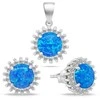Brilio Silver Brilio Sidabrinis Sidabrinis jewelry set with mėlynas opals and zircons SET254WB (pendant, earrings)