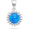 Brilio Silver Brilio Sidabrinis Sidabrinis jewelry set with mėlynas opals and zircons SET254WB (pendant, earrings)