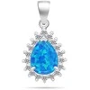 Brilio Silver Brilio Sidabrinis Sidabrinis jewelry set with zircons and mėlynas opals SET244WB (pendant, earrings)