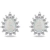 Brilio Silver Brilio Sidabrinis Sidabrinis jewelry set with zircons and baltas opals SET244W (pendant, earrings)