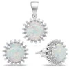 Brilio Silver Brilio Sidabrinis Sidabrinis jewelry set with baltas opals and zircons SET254W (pendant, earrings)
