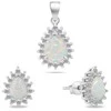 Brilio Silver Brilio Sidabrinis Sidabrinis jewelry set with zircons and baltas opals SET244W (pendant, earrings)