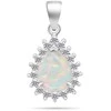 Brilio Silver Brilio Sidabrinis Sidabrinis jewelry set with zircons and baltas opals SET244W (pendant, earrings)