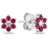 Brilio Silver Charming sidabrinis earrings with fuchsia zircons EA846WR