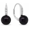 Brilio Silver Jewelry set with dark pearls and zircons SET291WBC (pendant, earrings)