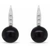 Brilio Silver Jewelry set with dark pearls and zircons SET291WBC (pendant, earrings)