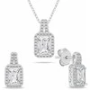 Brilio Silver Sparkling sidabrinis jewelry set with zircons SET262W (chain, pendant, earrings)