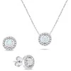 Brilio Silver Brilio Sidabrinis Sidabrinis jewelry set with synthetic opals SET225W (pakabukas, earrings)