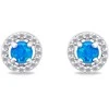 Brilio Silver Brilio Sidabrinis Sidabrinis jewelry set with synthetic opals SET225WB (pakabukas, earrings)