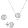 Brilio Silver Brilio Sidabrinis Sidabrinis jewelry set with synthetic opals SET225WP (pakabukas, earrings)