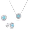Brilio Silver Brilio Sidabrinis Sidabrinis jewelry set with synthetic opals SET225WLB (pakabukas, earrings)