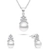 Brilio Silver Brilio Sidabrinis Charming sidabrinis jewelry set with real pearls SET238W (pakabukas, pendant, earrings)