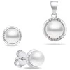 Brilio Silver Brilio Sidabrinis Jewelry set with zircons and real pearls SET229W (pendant, earrings)