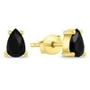 Brilio Silver Brilio Sidabrinis Matching auksinis-plated earrings with juodas zircons EA860YBC