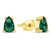 Brilio Silver Brilio Sidabrinis Matching auksinis-plated earrings with žalias zircons EA860YG