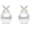 Brilio Silver Brilio Sidabrinis Matching auksinis-plated earrings with pearls and zircons EA971Y