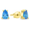 Brilio Silver Brilio Sidabrinis Matching auksinis-plated earrings with mėlynas zircons EA860YAQ