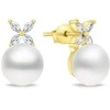 Brilio Silver Brilio Sidabrinis Matching auksinis-plated earrings with pearls and zircons EA971Y