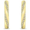 Brilio Silver Matching auksinis-plated oval earrings with clear zircons EA661Y