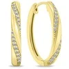 Brilio Silver Matching auksinis-plated oval earrings with clear zircons EA661Y