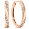 Brilio Silver Brilio Sidabrinis Matching bronze oval earrings with clear zircons EA661R
