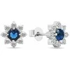 Brilio Silver Matching sidabrinis earrings with zircons Flowers EA577WB