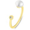 Brilio Silver Brilio Sidabrinis Delicate auksinis-plated ring with a real pearl RI103Y