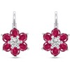 Brilio Silver Brilio Sidabrinis Delicate sidabrinis auskarai su fuksijos cirkoniais Gėlės EA307WR