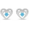 Brilio Silver Jewelry set Hearts with light mėlynas zircons SET295WAQ (chain, pendant, earrings)