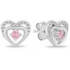Brilio Silver Jewelry set Hearts with pink zircons SET295WP (chain, pendant, earrings)