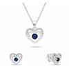 Brilio Silver Jewelry set Hearts with mėlynas zircons SET295WB (chain, pendant, earrings)