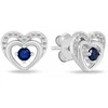 Brilio Silver Jewelry set Hearts with mėlynas zircons SET295WB (chain, pendant, earrings)