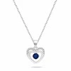 Brilio Silver Jewelry set Hearts with mėlynas zircons SET295WB (chain, pendant, earrings)