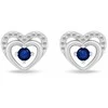 Brilio Silver Jewelry set Hearts with mėlynas zircons SET295WB (chain, pendant, earrings)